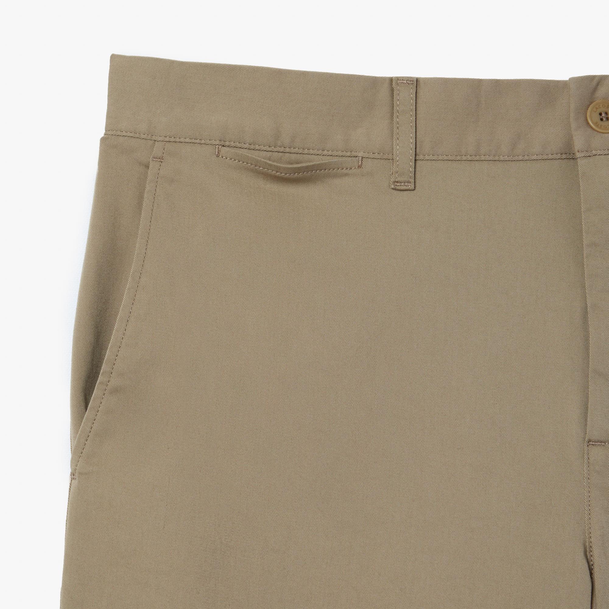 Lacoste Mens Slim Fit Cotton Chino Shorts Beige